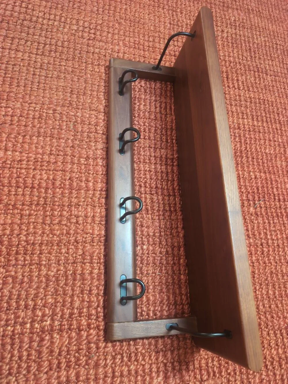 Williams Sonoma Walnut Coat Hook and Shelf